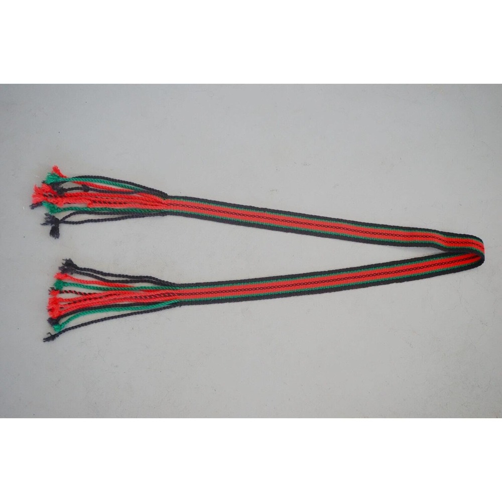 Chelsea Begay‎ - Navajo Native American Indian Red Green & Black Sash 56" x 3/8"